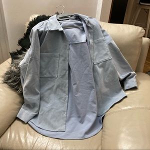 Zara Corduroy Button Down Over Shirt Size M